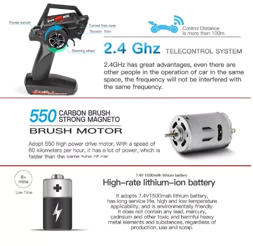 WLtoys 104009 1:10 2.4G Racing Remote Control Car 45KM/H 4WD Large Alloy Electric RC Car