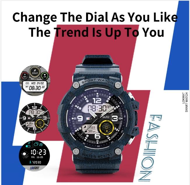 LOKMAT ATTACK 2 Smart Watch Fitness Tracker Full Touch Screen Heart Rate Monitor