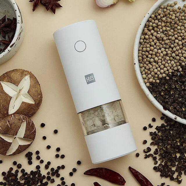Xiaomi Youpin Huohou Electric Automatic Mill Pepper And Salt Grinder LED Light 5 Modes Peper Spice Grain Pulverizer For Cooking