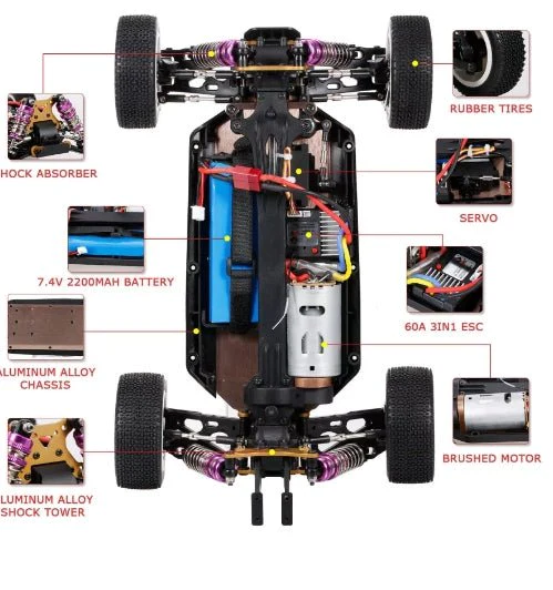 Wltoys 124019 Racing Car 60km/h 1/12 2.4G RC Car Off-Road Drift Car RTR 4WD