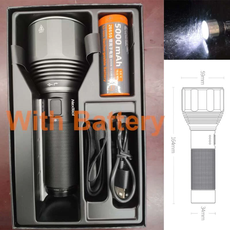 Youpin NexTool 2000lm 380m Outdoor 5 Modes USB Rechargeable Flashlight