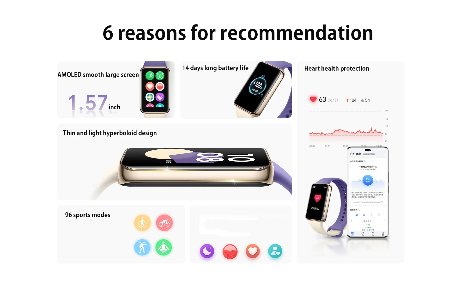 New HONOR Band 9  AMOLED Display Wristband Blood Oxygen Stress Monitor NFC Smart Bracelet Smartwatch