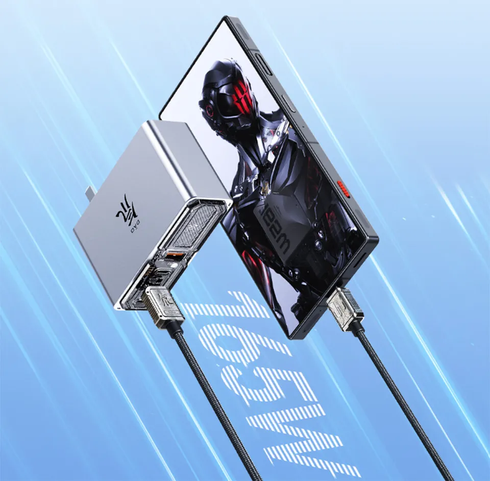 NEW Nubia Red Magic 165W 4 Ports Wall Charger Adapter