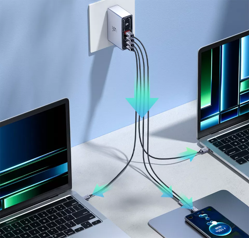 NEW Nubia Red Magic 165W 4 Ports Wall Charger Adapter