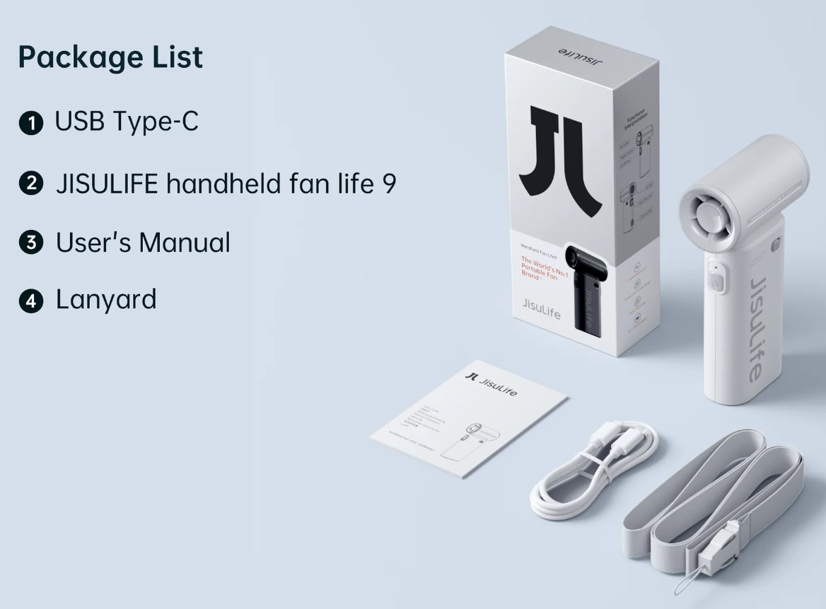 New JISULIFE Portable Handheld Fan Life9