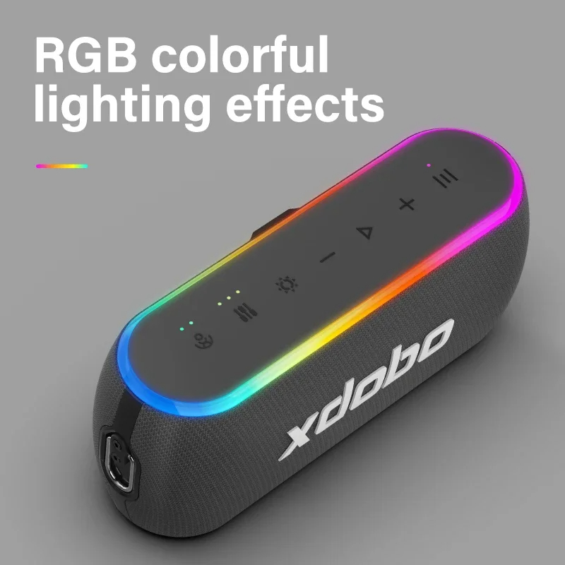 XDOBO 60W X8III Bluetooth Speaker Wireless Subwoofer RGB IPX7 6600mAh Powerful Bass Power Bank Outdoor Music Box