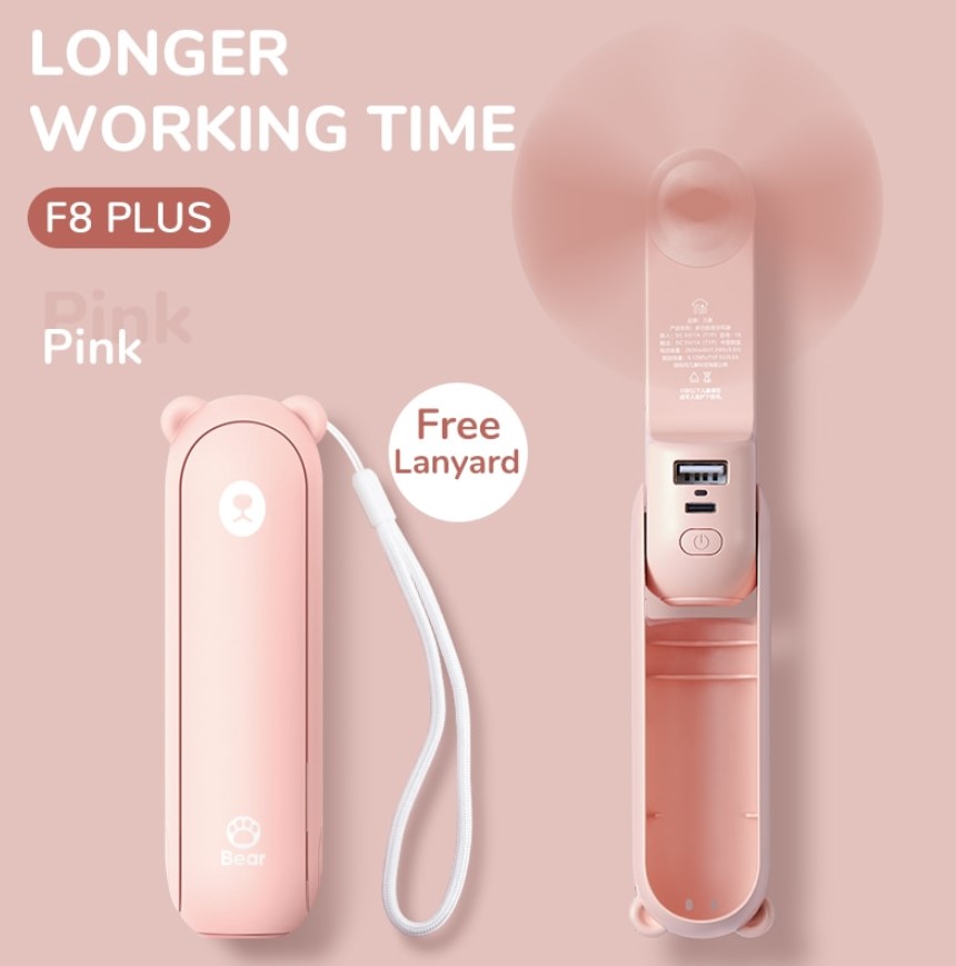 JISULIFE Portable Fan Mini Handheld Fan USB 4800mAh Recharge Hand Held Small Pocket Fan