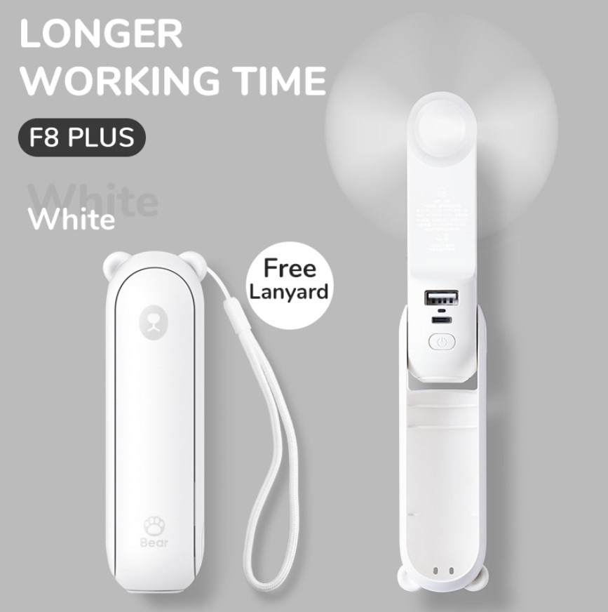 JISULIFE Portable Fan Mini Handheld Fan USB 4800mAh Recharge Hand Held Small Pocket Fan