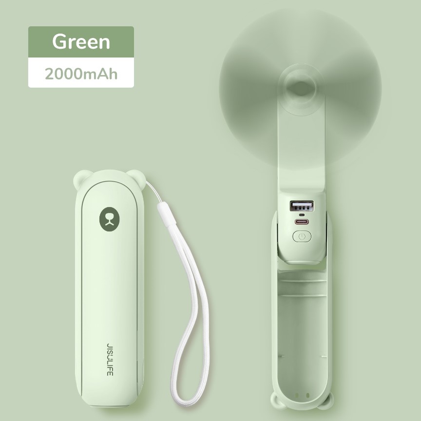 JISULIFE Portable Fan Mini Handheld Fan USB 4800mAh Recharge Hand Held Small Pocket Fan