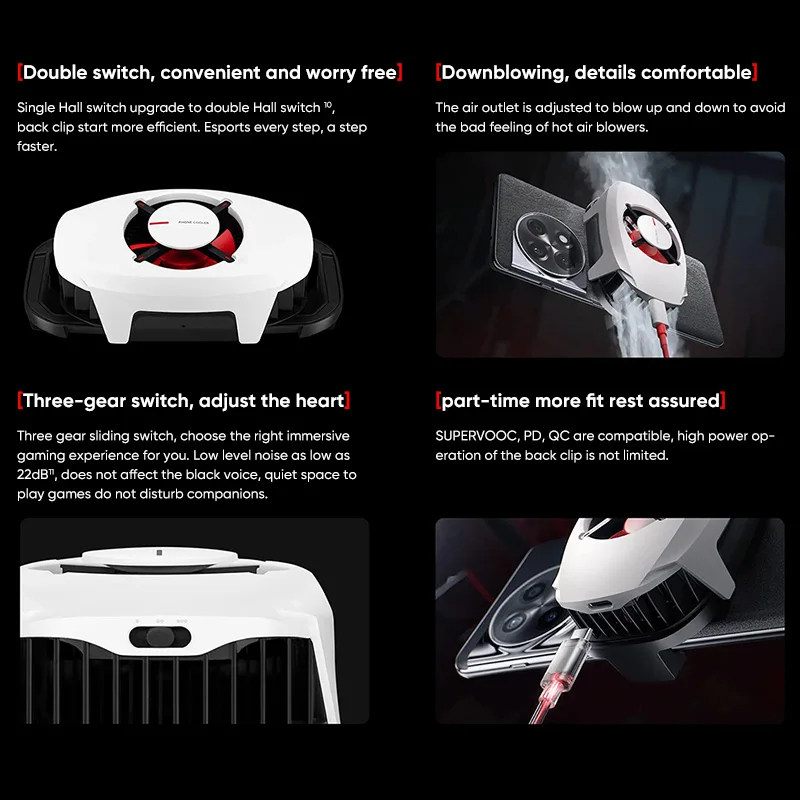 NEW OnePlus 27W Freezing Point Cooling Back Clip High Power Low Noise Double Refrigeration Mobile Phone Game Cooler
