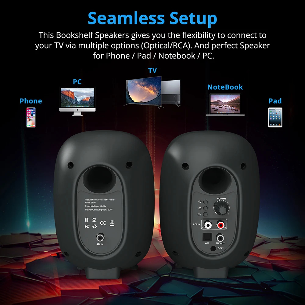 Bestisan Gaming Bluetooth Speaker Computer Speaker Soundbar Home Theatre Sound System With Bass effect OPT RCA For PC TV