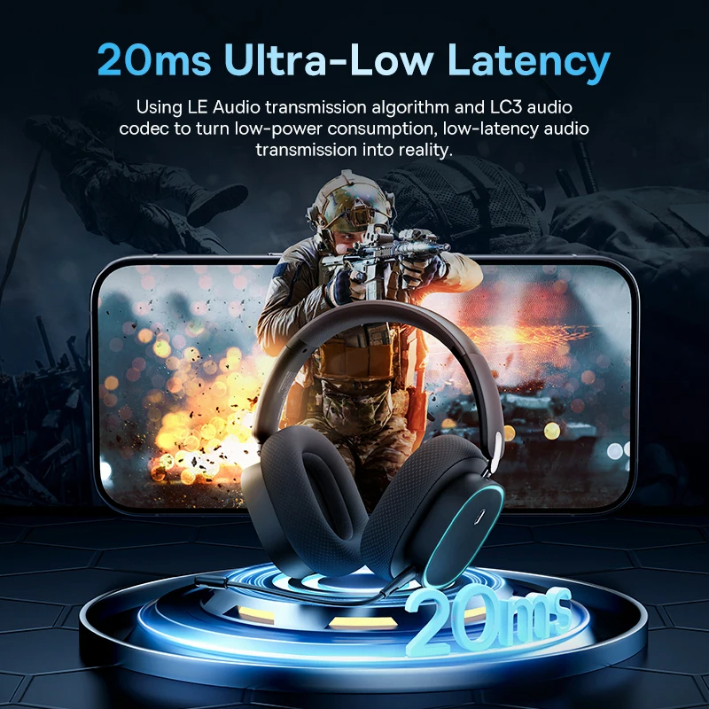 2024 NEW Baseus GH02 Gaming Wireless Headphone with Mic Over-Ear Headphones Bluetooth 5.3