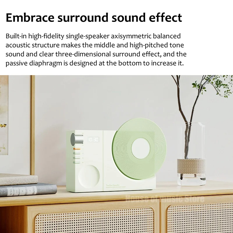 New Wireless Bluetooth Speakers Desktop Retro Clock Audio Subwoofer Outdoor Portable Plug-in Card Music Player for Birthday Gift