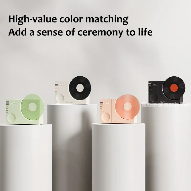 New Wireless Bluetooth Speakers Desktop Retro Clock Audio Subwoofer Outdoor Portable Plug-in Card Music Player for Birthday Gift