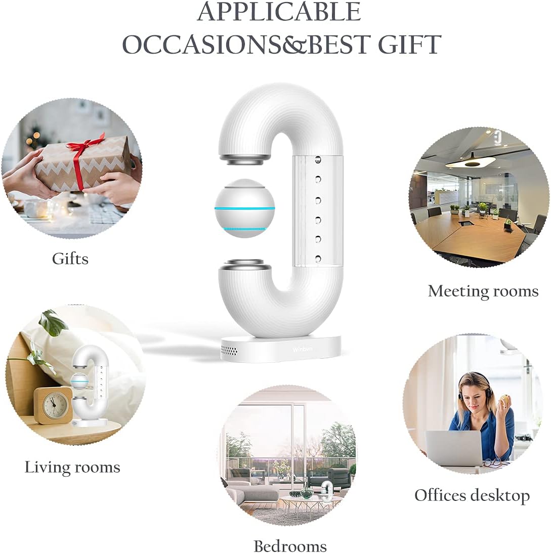 Air Purifier for Home or Office Desktop with Levitating Ball, Small Room Air Cleaner
