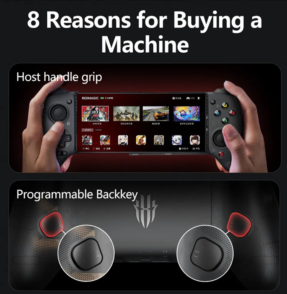 New Nubia Red Magic 9 8 8S Pro+ Shadow Blade 2 Gamepad Game Controller Type-C Handle