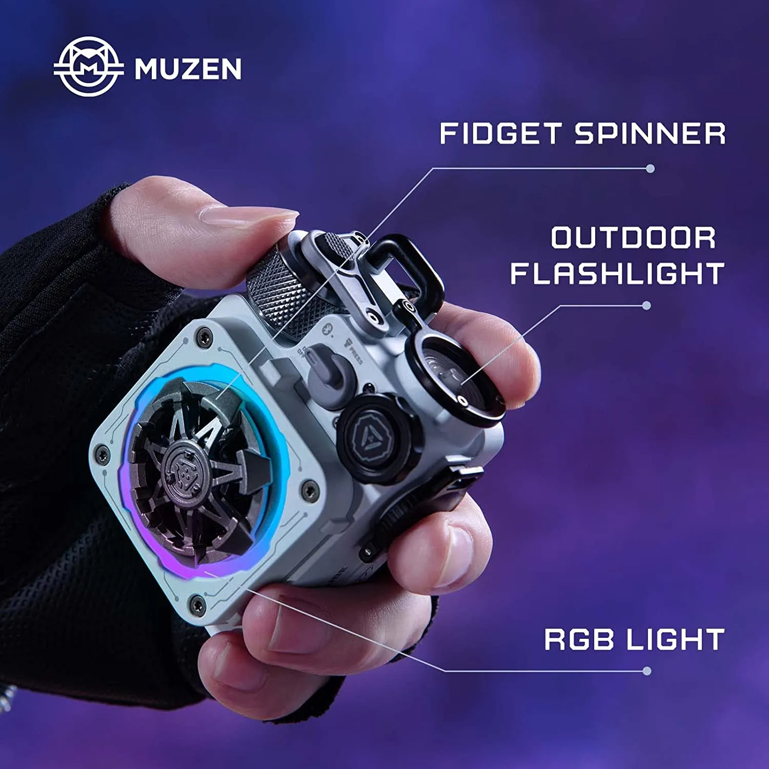 NEW Muzen Cyber Cube-Pro Bluetooth Speaker Bluetooth 5.0 Portable Speaker with Fidget Spinner Crystal Clear Sound