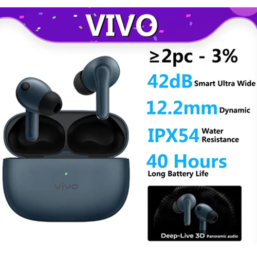 vivo TWS 3 Bluetooth Wireless Earphone 360° Audio 48dB Active Noise Cancelling up to 40 hours
