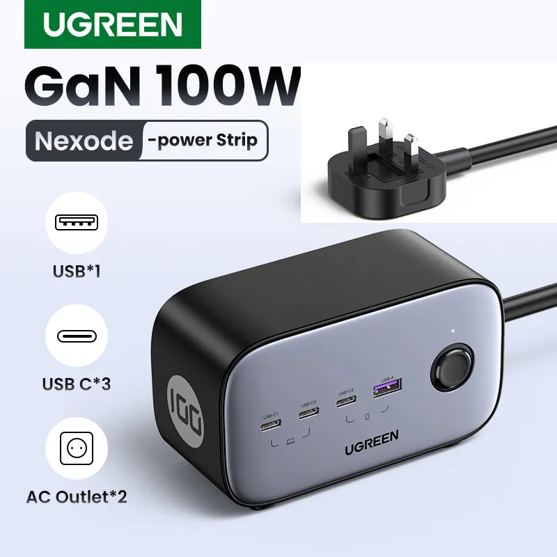 UGREEN 100W Fast GaN Desktop Charger Power Strip Charging Station Fast Charger
