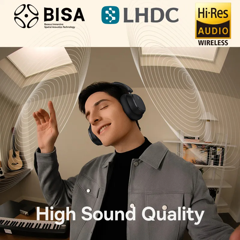Baseus Bowie H1 Pro ANC Wireless Headphone Hybrid -48dB Active Noise Cancellation Bluetooth Headset