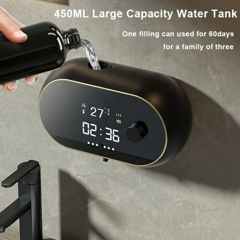 YOUPIN Creative Liquid Foam Soap Dispensers Time Temperature Display Automatic Soap Dispenser