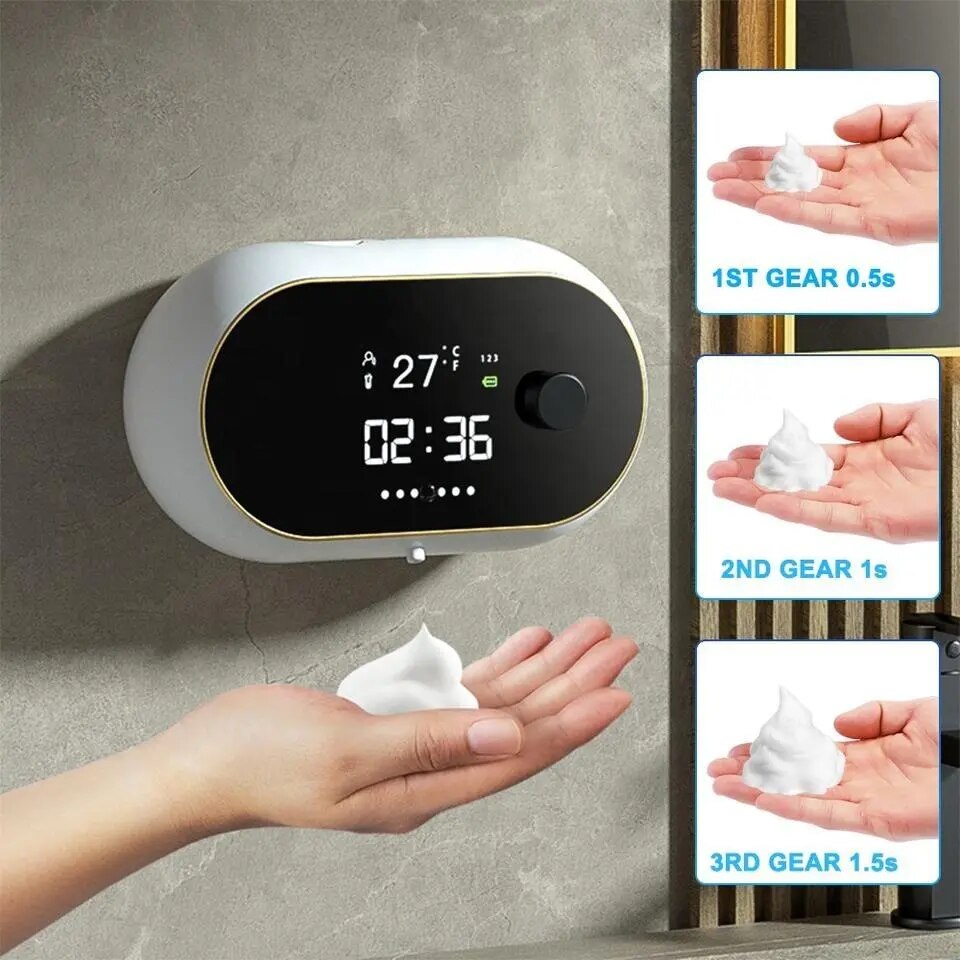 YOUPIN Creative Liquid Foam Soap Dispensers Time Temperature Display Automatic Soap Dispenser