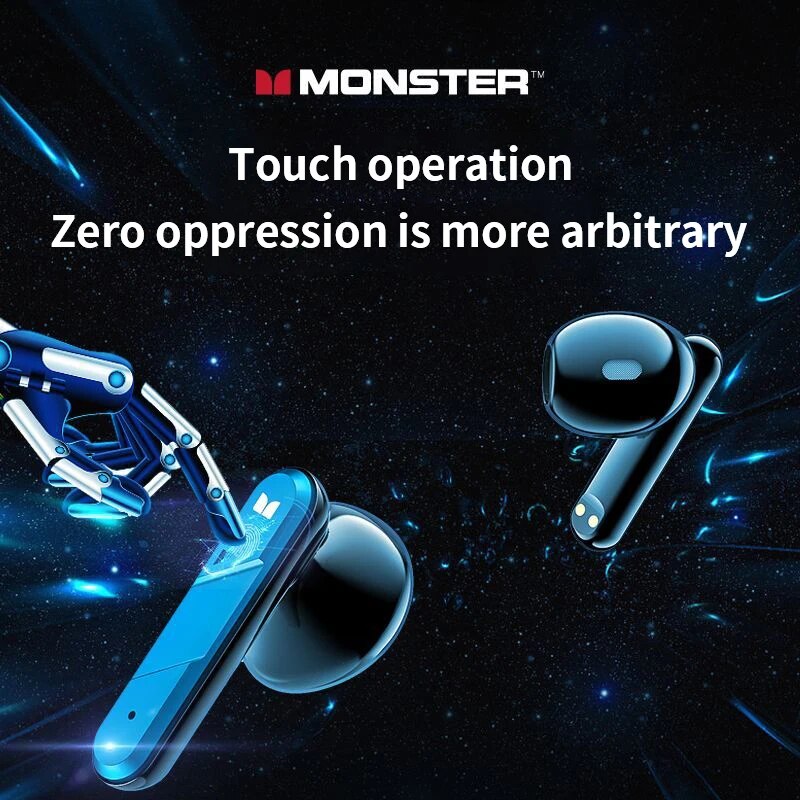 Monster XKT09 Wireless Bluetooth 5.2 Earphones TWS Gaming Earbuds