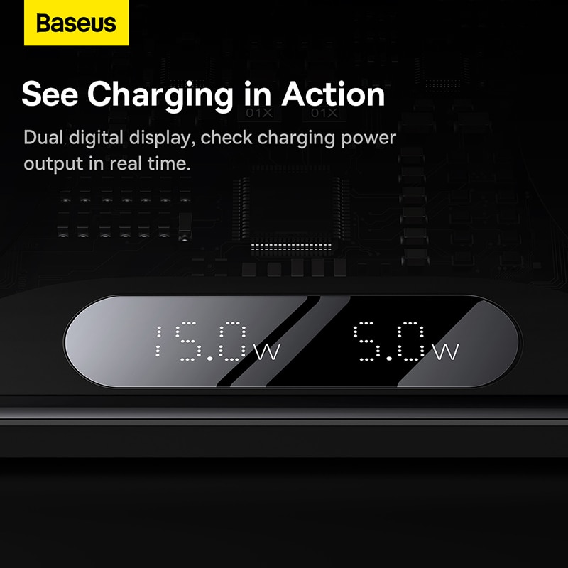 Baseus 20W Dual Qi Wireless Charger Pad 2 in 1 Induction Wireless Fast Charger
