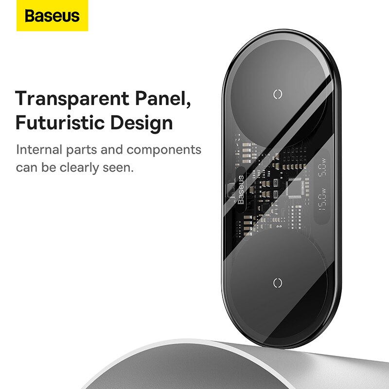 Baseus 20W Dual Qi Wireless Charger Pad 2 in 1 Induction Wireless Fast Charger