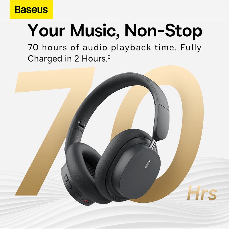 Baseus Bowie D05 Wireless Headphone Earphone Bluetooth 5.3 Headset HiFi Stereo Fones Foldable Wireless Wired Dual Use Headphones