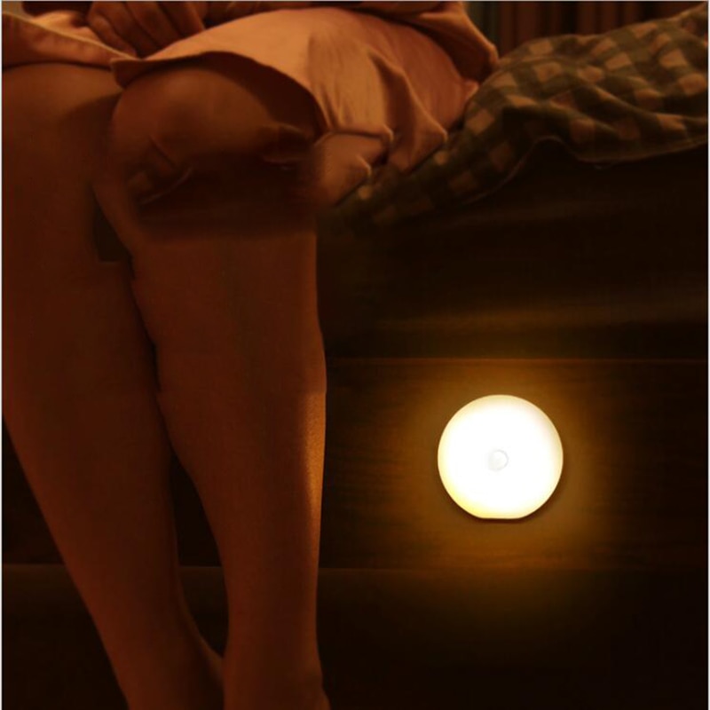 New Xiaomi USB Rechargeable LED PIR Motion Sensor Night Light 8 Light Bead Cabinet Closet Wall Lamp The kitchen lamp