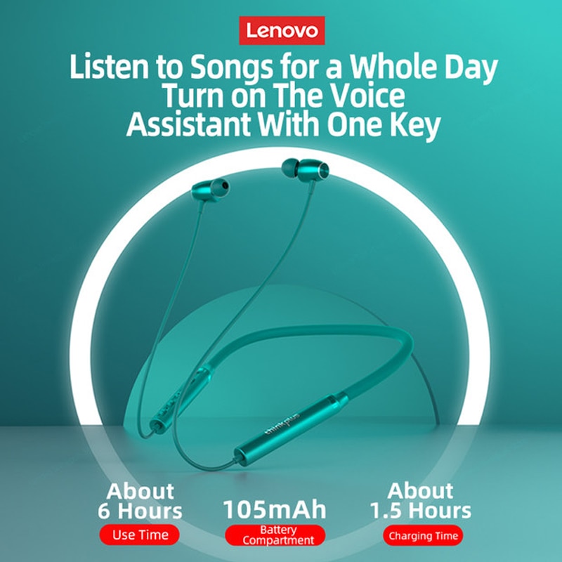 Origial Lenovo HE05X Bluetooth Earphones Waterproof Neckband Sports Headphone
