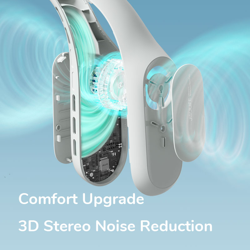 New JISULIFE Portable Neck Fan Rechargeable 4/6 Speeds Bladeless FANS