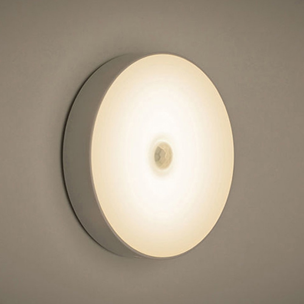 New Xiaomi USB Rechargeable LED PIR Motion Sensor Night Light 8 Light Bead Cabinet Closet Wall Lamp The kitchen lamp