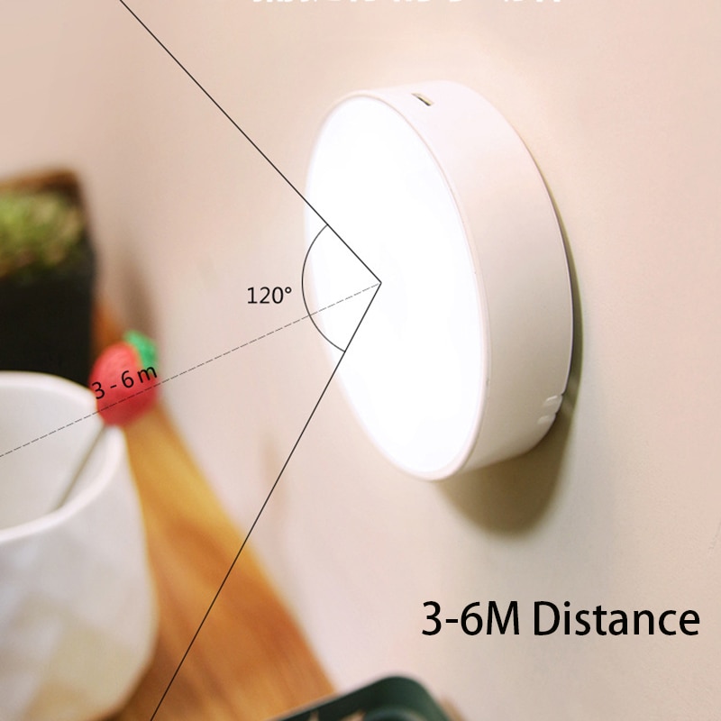 New Xiaomi USB Rechargeable LED PIR Motion Sensor Night Light 8 Light Bead Cabinet Closet Wall Lamp The kitchen lamp