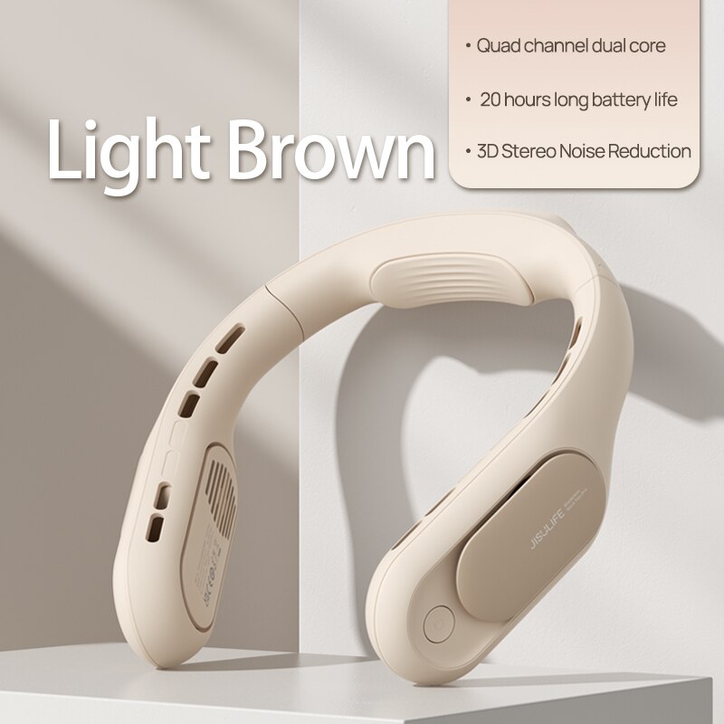 New JISULIFE Portable Neck Fan Rechargeable 4/6 Speeds Bladeless FANS