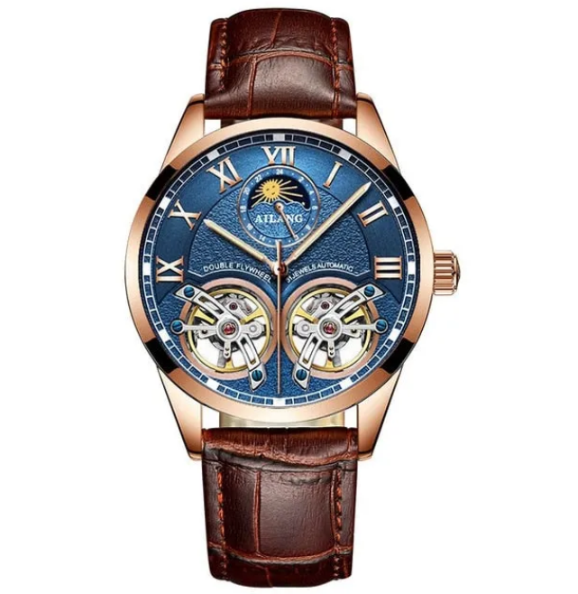 Original AILANG design watch men's double flywheel automatic mechanical watch
