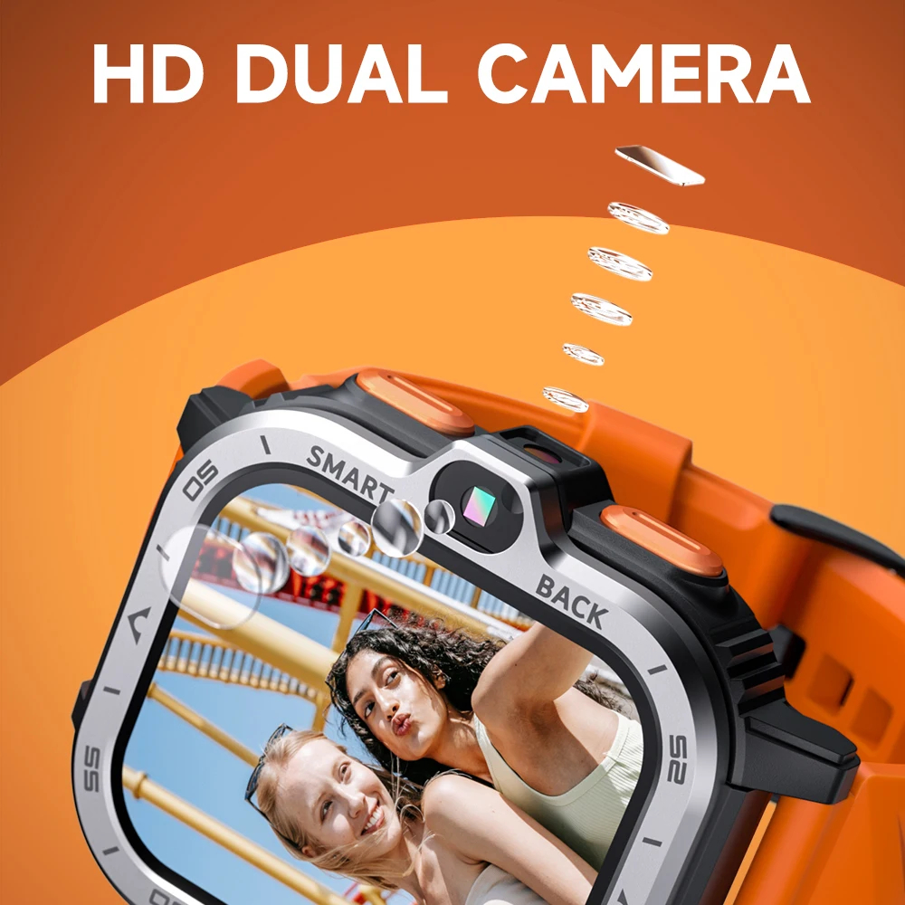 NEW LOKMAT APPLLP 4 MAX Android Smart Watch Phone Fitness Tracker Touch Screen Dual Camera GPS Wifi Call Wacth Heart Rate Monitor