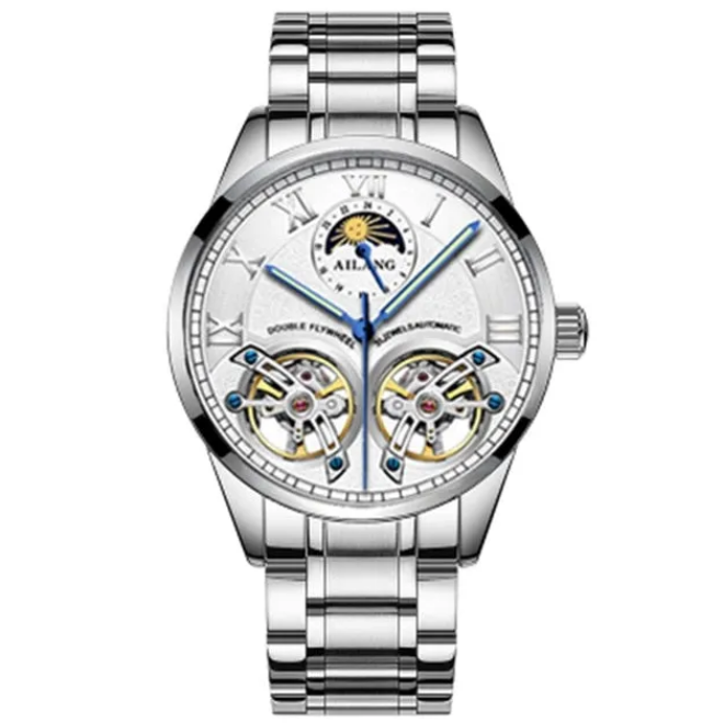 Original AILANG design watch men's double flywheel automatic mechanical watch
