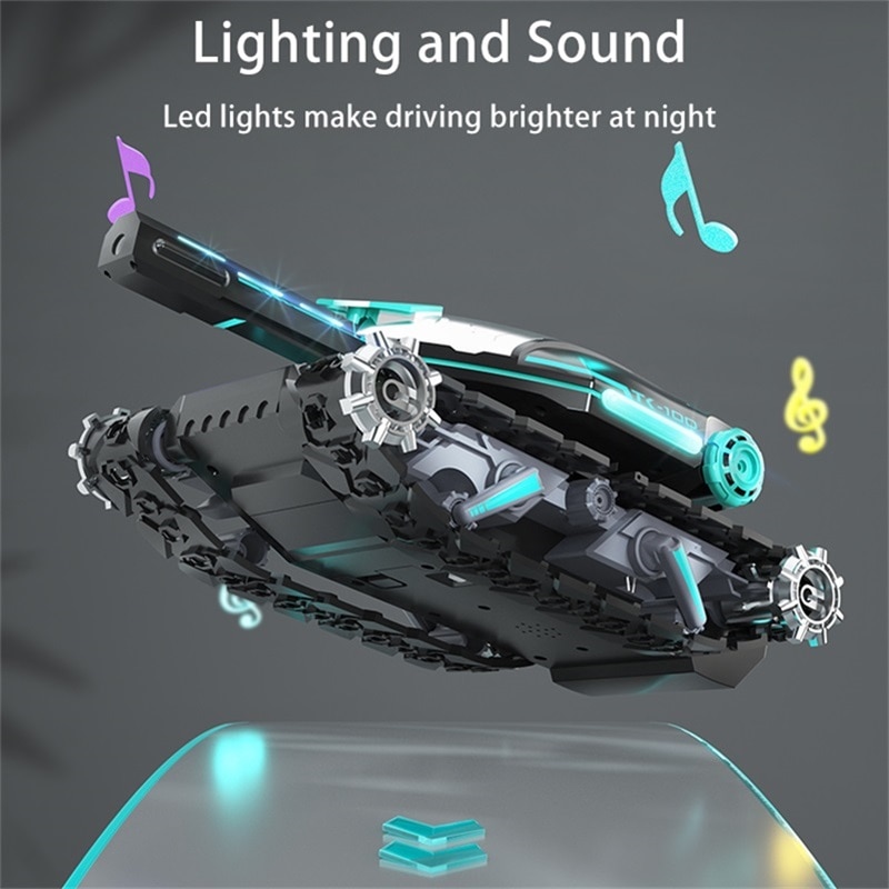 New RC Water Bomb Track Tank 2.4G Rotate Stunt Car Vehicle With Light&Music Gravity Watch Move Shoots