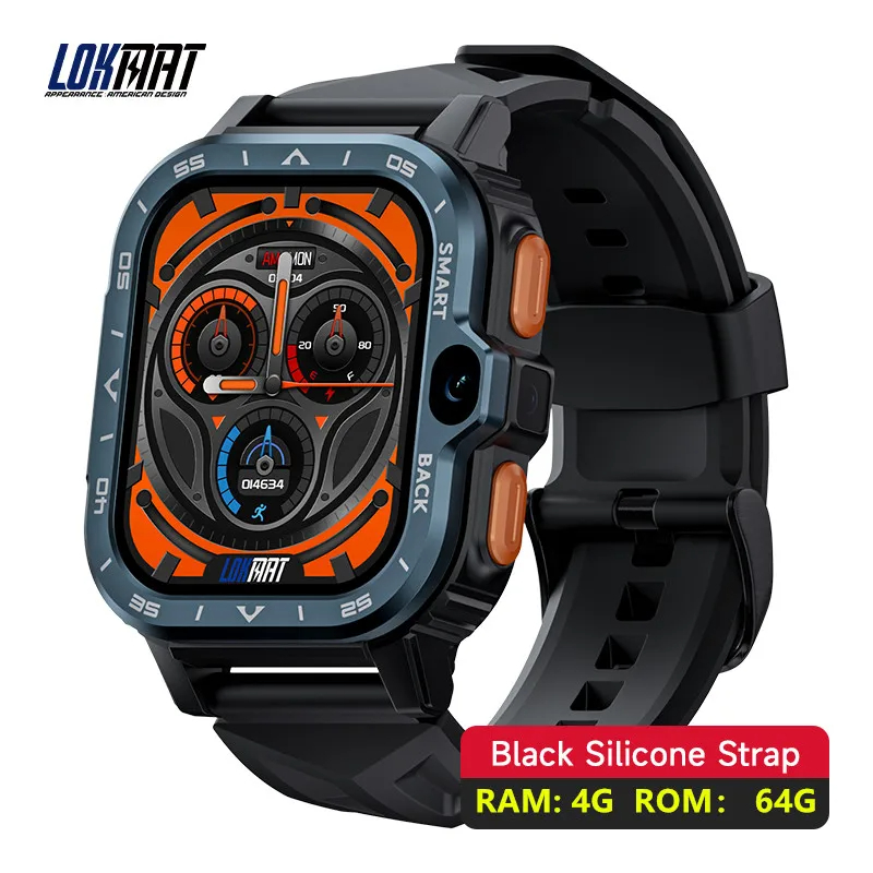 NEW LOKMAT APPLLP 4 MAX Android Smart Watch Phone Fitness Tracker Touch Screen Dual Camera GPS Wifi Call Wacth Heart Rate Monitor