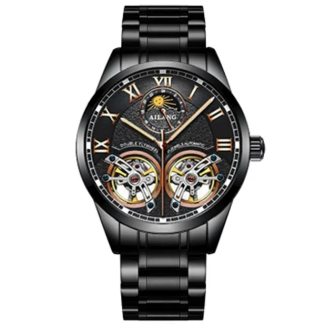 Original AILANG design watch men's double flywheel automatic mechanical watch