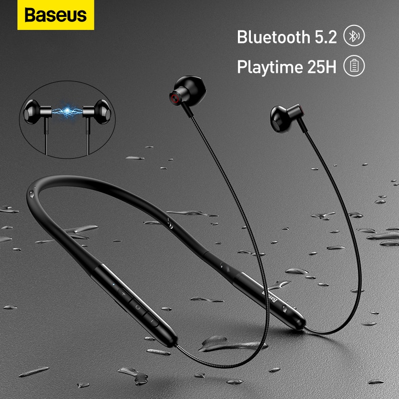 Baseus P1 Neckband Earphone Bluetooth 5.2 Magnetic Adsorption Wireless Headphone