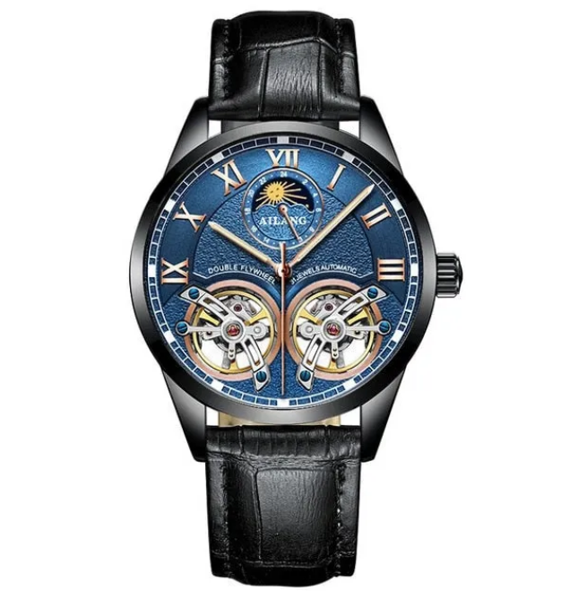 Original AILANG design watch men's double flywheel automatic mechanical watch