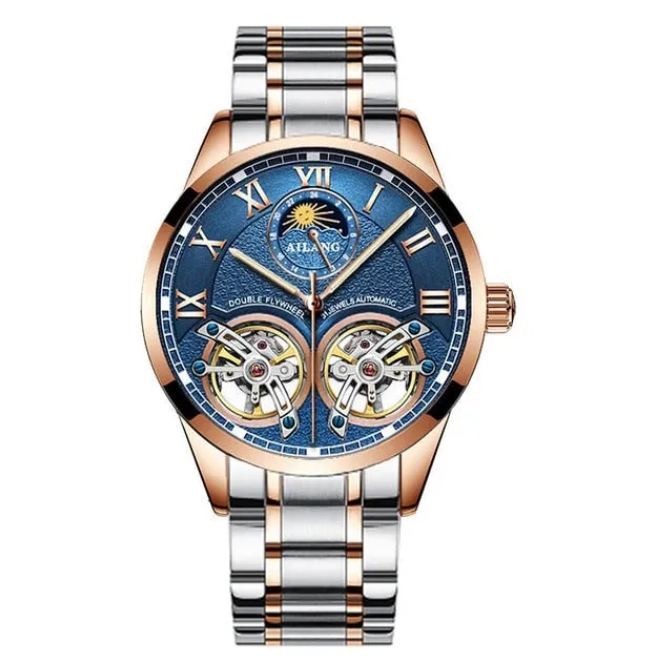 Original AILANG design watch men's double flywheel automatic mechanical watch