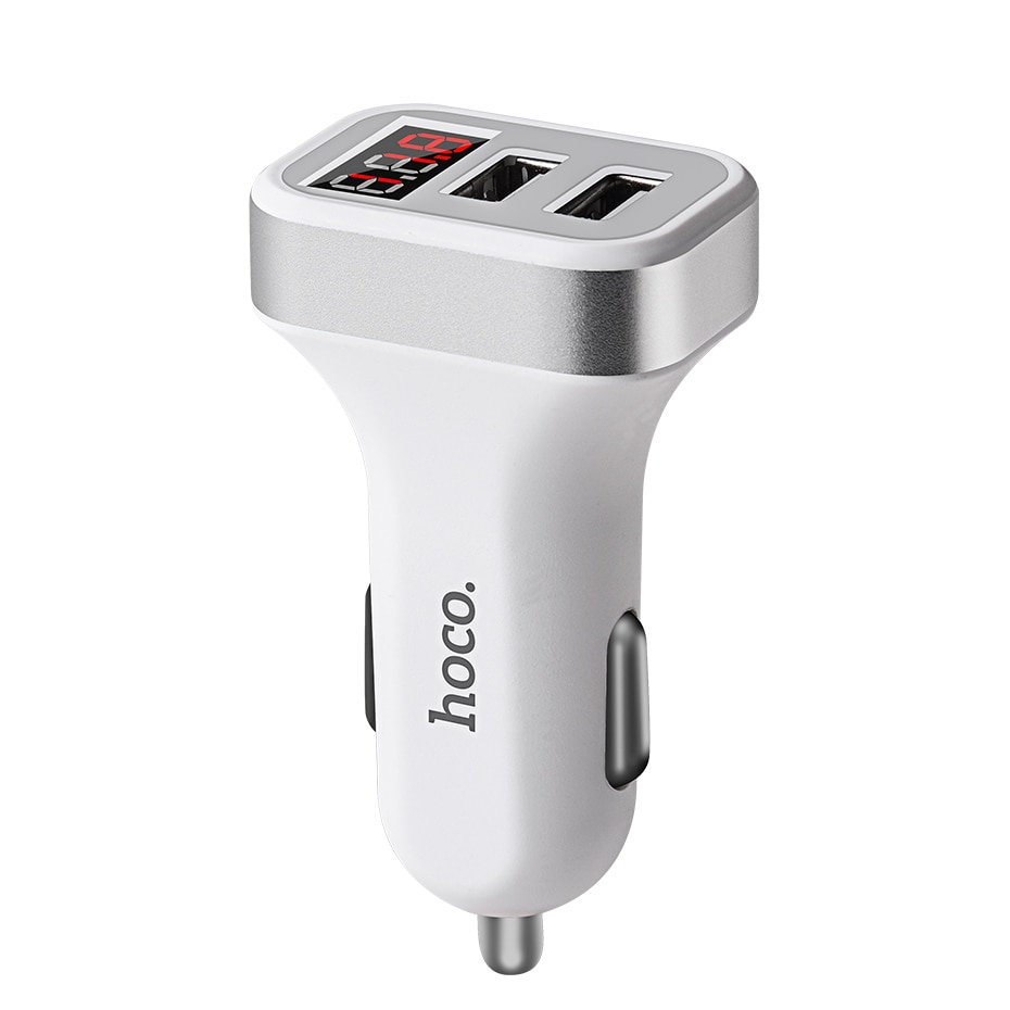 HOCO Car Charger Digital Display Dual USB Port
