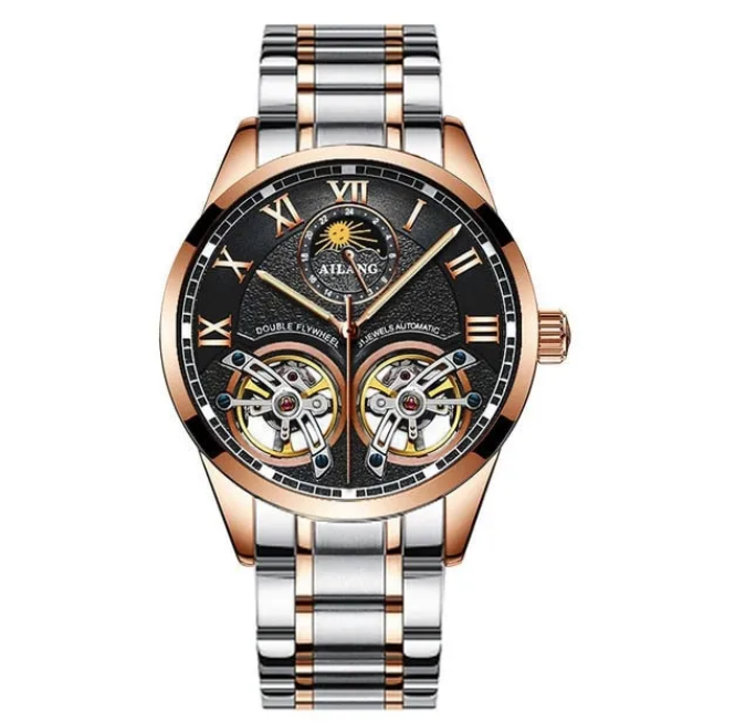 Original AILANG design watch men's double flywheel automatic mechanical watch
