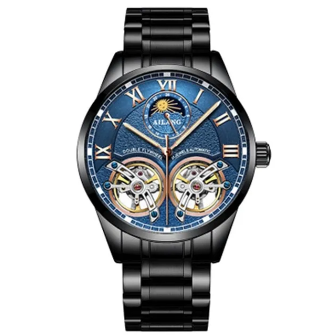 Original AILANG design watch men's double flywheel automatic mechanical watch
