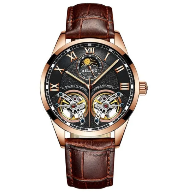 Original AILANG design watch men's double flywheel automatic mechanical watch