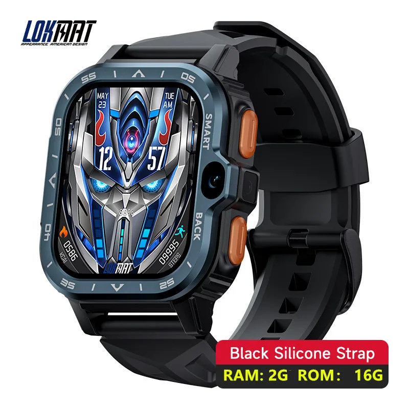 NEW LOKMAT APPLLP 4 MAX Android Smart Watch Phone Fitness Tracker Touch Screen Dual Camera GPS Wifi Call Wacth Heart Rate Monitor